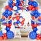 154pcs Red White and Blue Balloons Garland Arch Kit with Silver Exploding Star Foil Balloons for 4th of July Graduation Birthday Patriotic Nautical Baseball Theme Anniversary Party Decoration